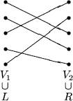 \begin{picture}
(30,35)
 \multiput(5,15)(0,5){5}{\circle*{1}}
 \multiput(25,15)(...
 ...2,1){20}}
 \put(5,30){\line(2,-1){20}}
 \put(5,35){\line(2,-1){20}}\end{picture}